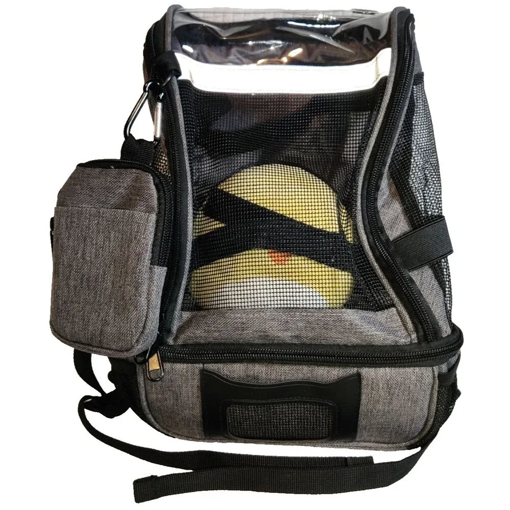 Pet Carrier Backpack Adjustable Shoulders Bag Breathable Mesh with Keychain bag